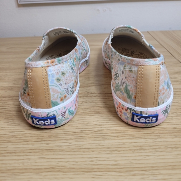 Keds Women's Rifle Paper Co. Double Decker Meadow Cream Sneakers, Pink Multi 8 - Picture 7 of 11